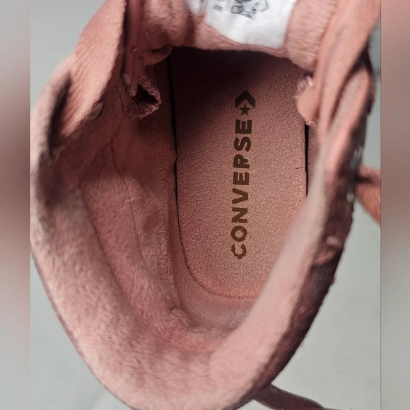 Converse All Star Chuck Taylor Hi Tops Pink Leathe Juniors Size 13 - Picture 10 of 12